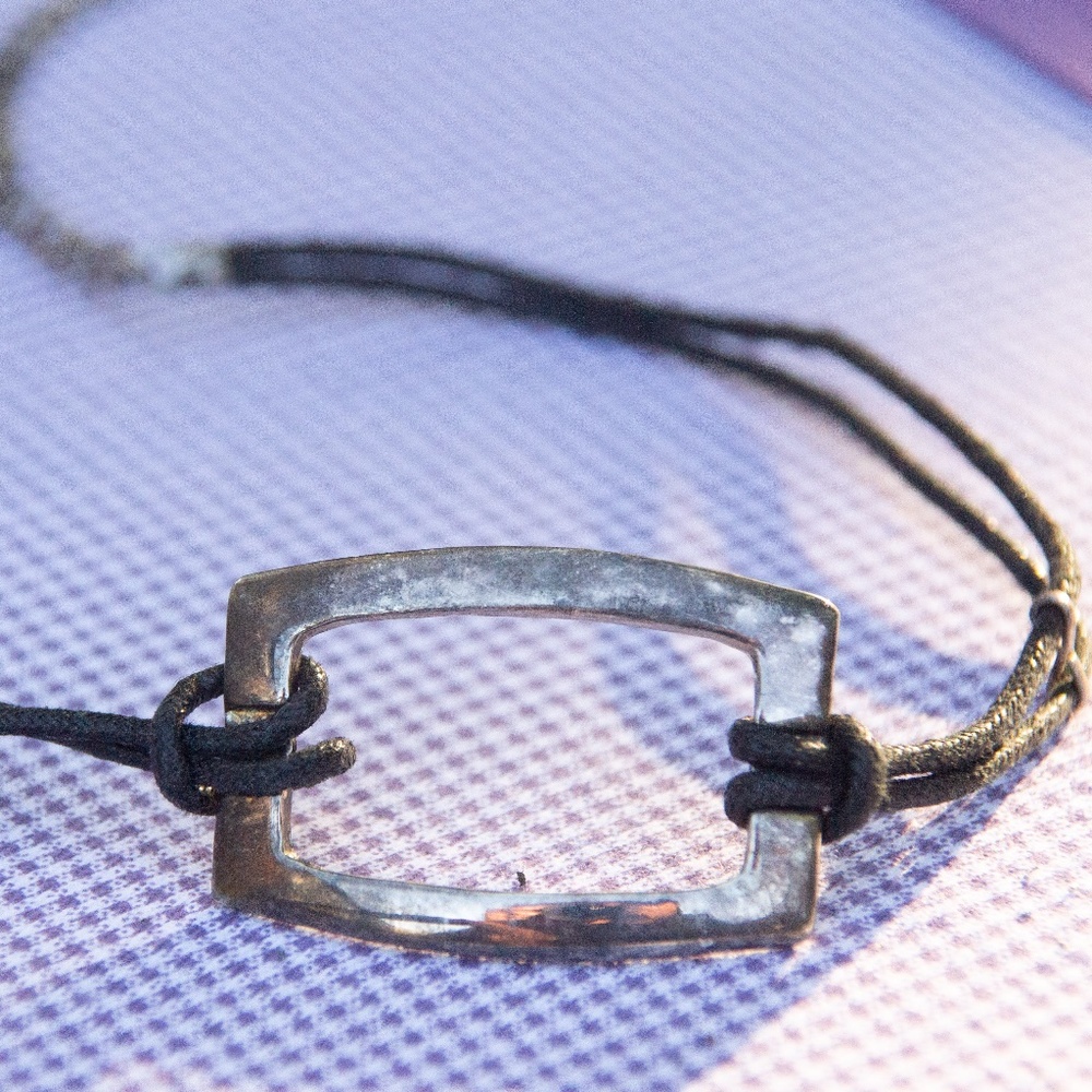 Vintage, Black Choker, with metal centerpiece